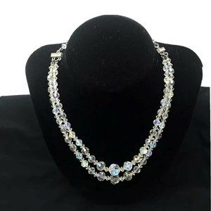 Sarah Coventry Clear Crystal Bead Beaded Necklace